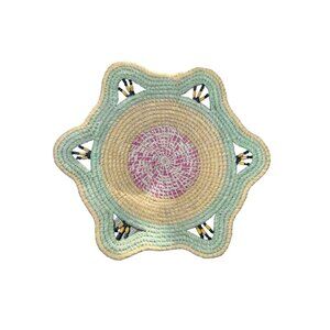 Woven Basket With Bee Design